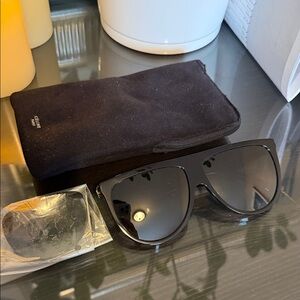 Celine Black Sunglasses with Gold Accents
